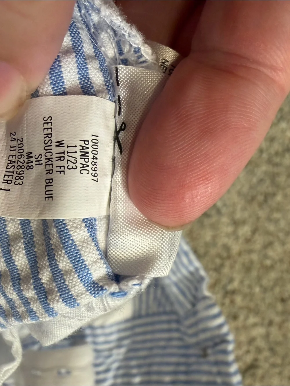 Janie and Jack Classic Seersucker Blue Stripe Kid’s Shorts - Picture 6 of 6